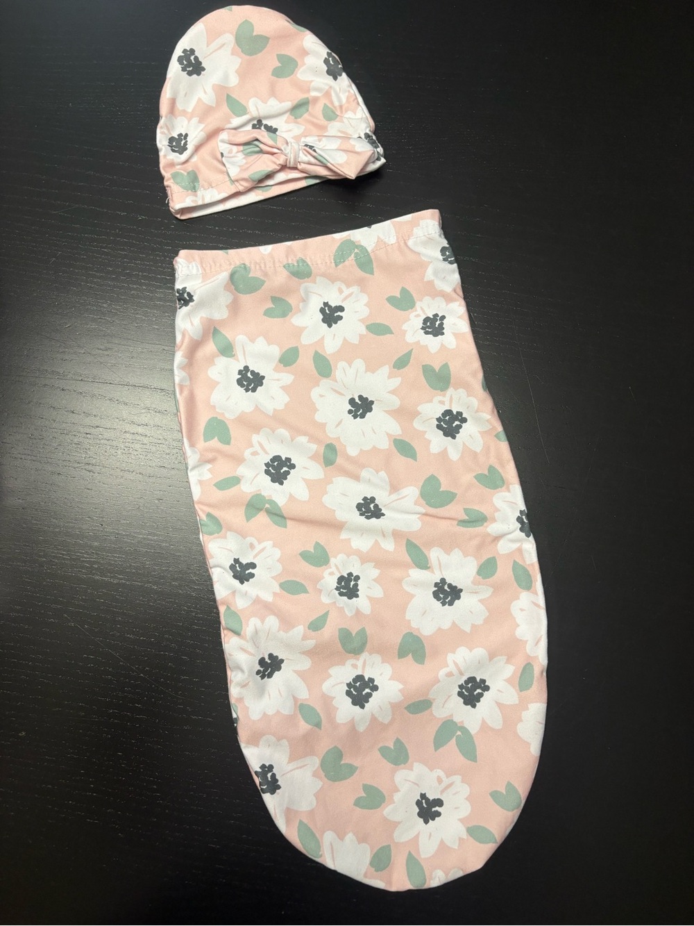 Itzy Ritzy Light Pink Floral Baby Swaddle and Hat Set